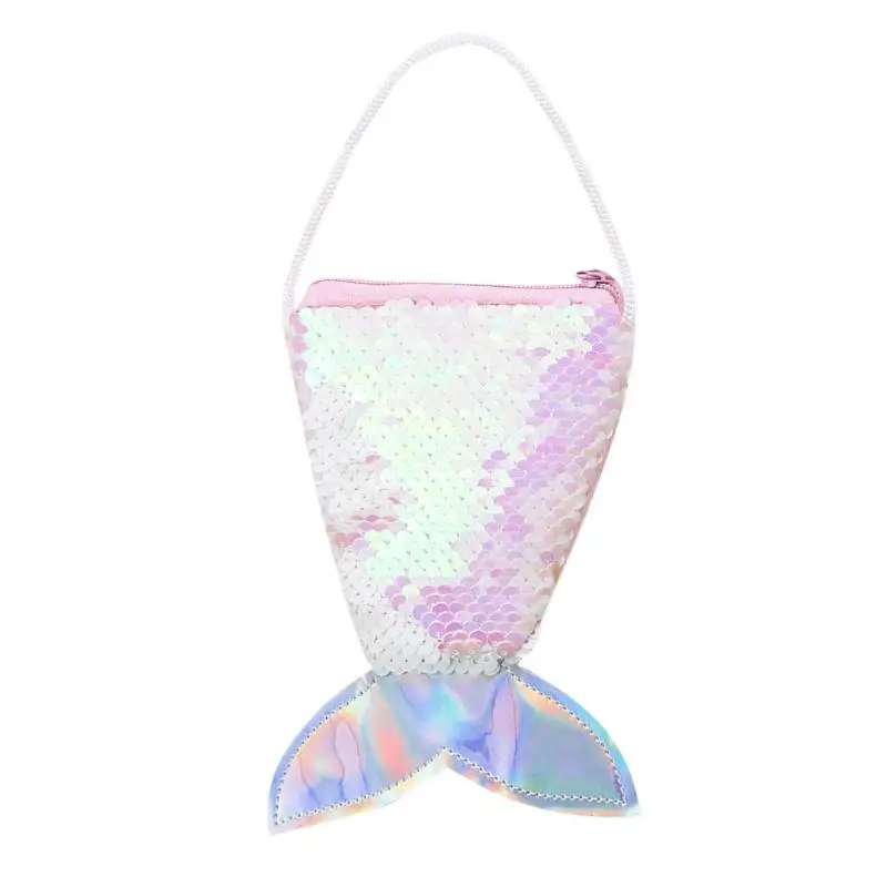 

Girl Mermaid Tail Sequins Coin Purse and Wallet Ladies Crossbody Bags Sling Card Holder Money Change Purse Pouch For Kids Gifts