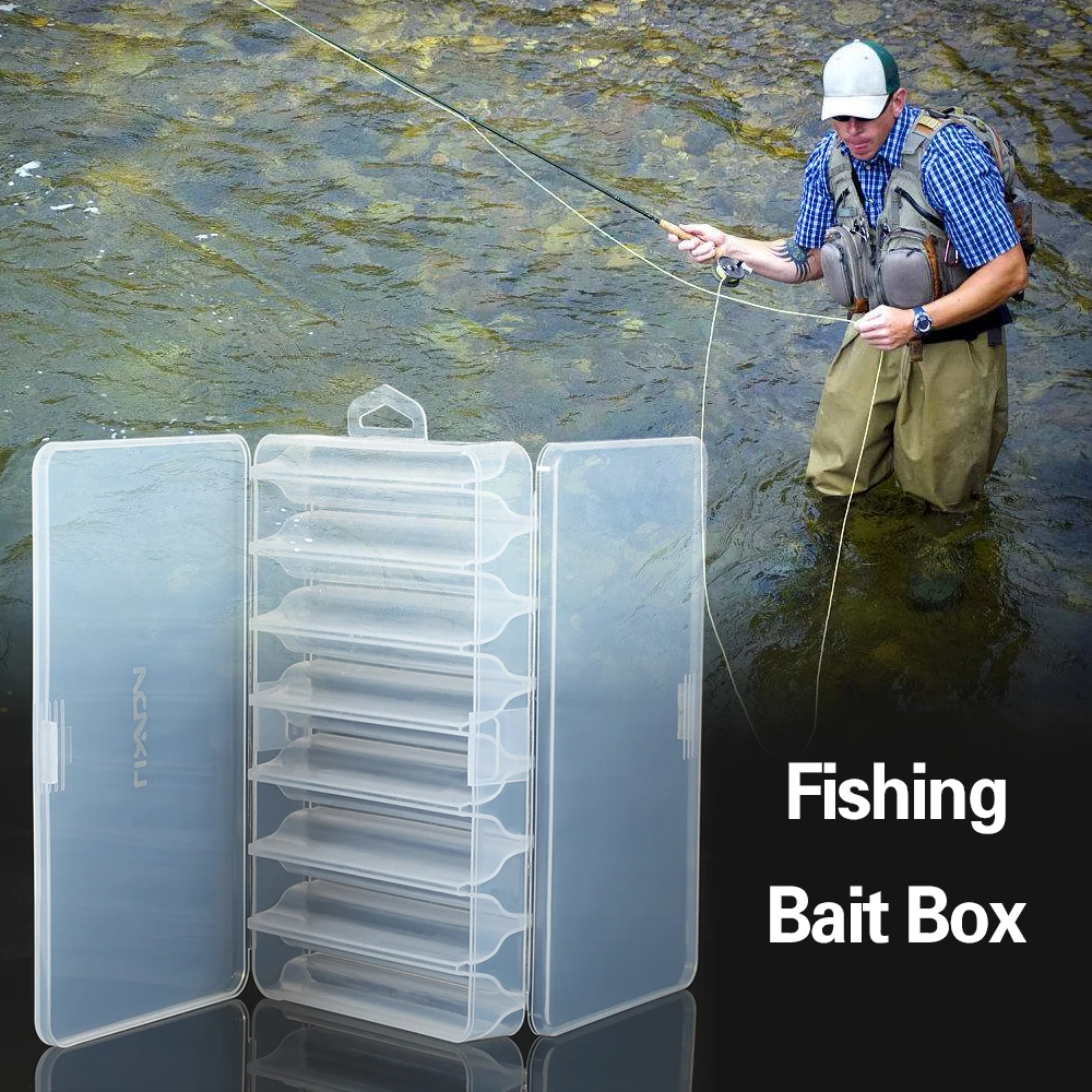 

Fishing Tackle Box Bait Lure Hooks Box Bait Storage Case 5 Compartment Fishing Tool Tackle Organizer Sorting Box for Pesca