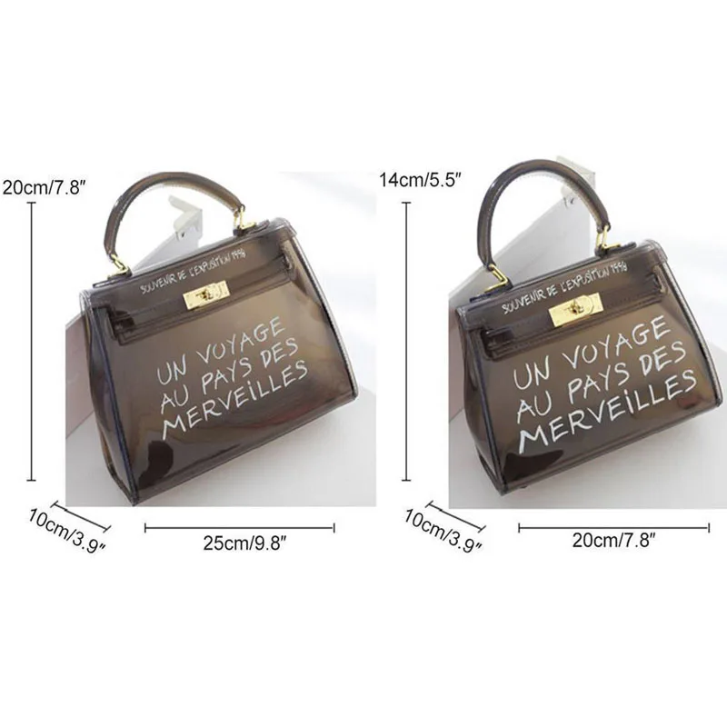 New 2019 Women Fashion Transparent PVC Clear Alphabet Jelly Shoulder Bag Letters Candy Color Water Proof Messenger Tote Handbag New 2019 Women Fashion Transparent PVC Clear Alphabet Jelly Shoulder Bag Letters Candy Color Water Proof Messenger Tote Handbag