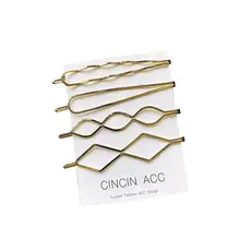 1 упаковка, заколки для волос из металлического сплава, геометрические полые линии, заколки для волос, боковые зажимы для челки для друзей, влюбленных в семьи