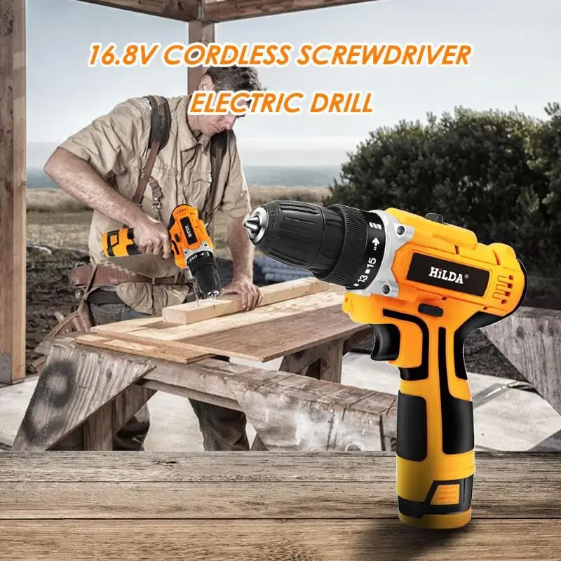 

16.8V 340W Cordless Drill Electric Screwdriver Mini Hand Power Drill w/Light