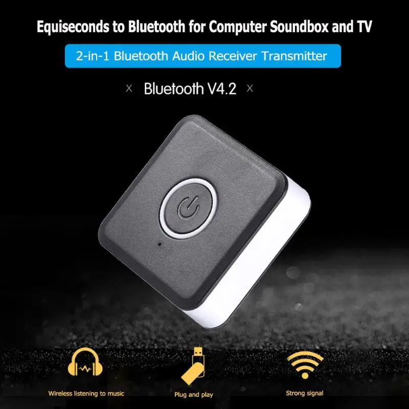 

VODOOL 2in1 Wireless Adapter Bluetooth V4.2 Transmitter Receiver Wireless A2DP 3.5mm Stereo Audio Music Adapter for TV Phone PC