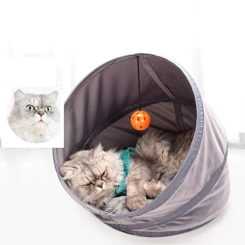 High Quality Stacked Tent Cat Litter Pet Nest Kennel Soft Cat House For Small Cat Kitten Cotton Winter Warm Puppy Bed Tent SM