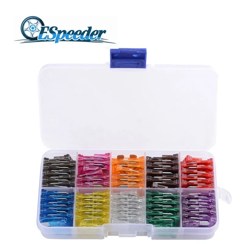 Car Fuses 100pcs Assorted Standard Blade Fuse Set 2A 3A 5A 7.5A 10A 15A 20A 25A
