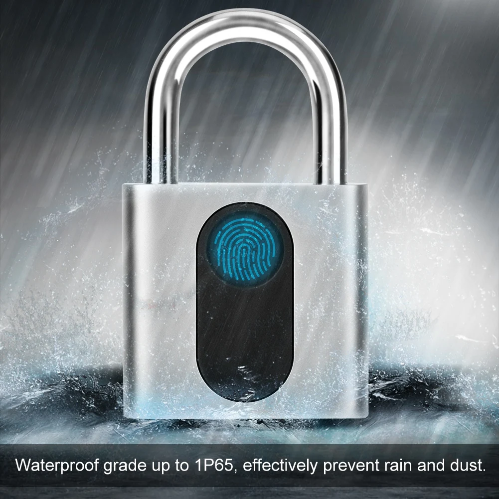 

Smart Fingerprint Padlock Keyless Door Lock Waterproof Rechargeable Home Safety hot sale 2019