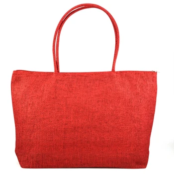 

Ladies Straw Weaving Summer Beach Tote Bag Shopping Travelling Zippered Bag