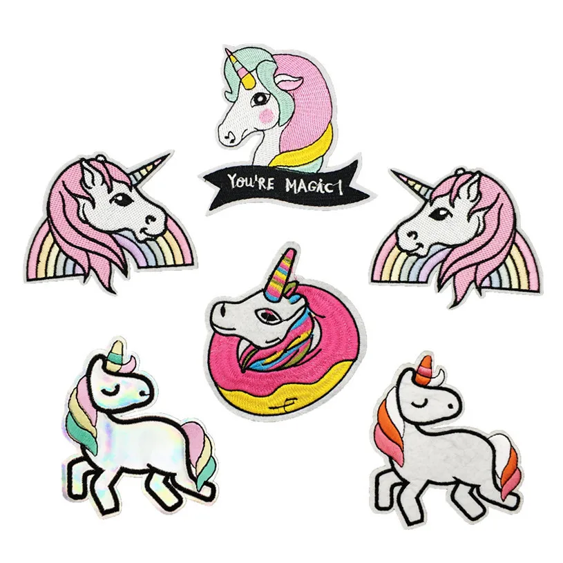 

PGY Unicorn Patches Iron On Sewing Embroidered Animal Applique for Jacket Clothes Stickers Badge DIY Apparel Accessories