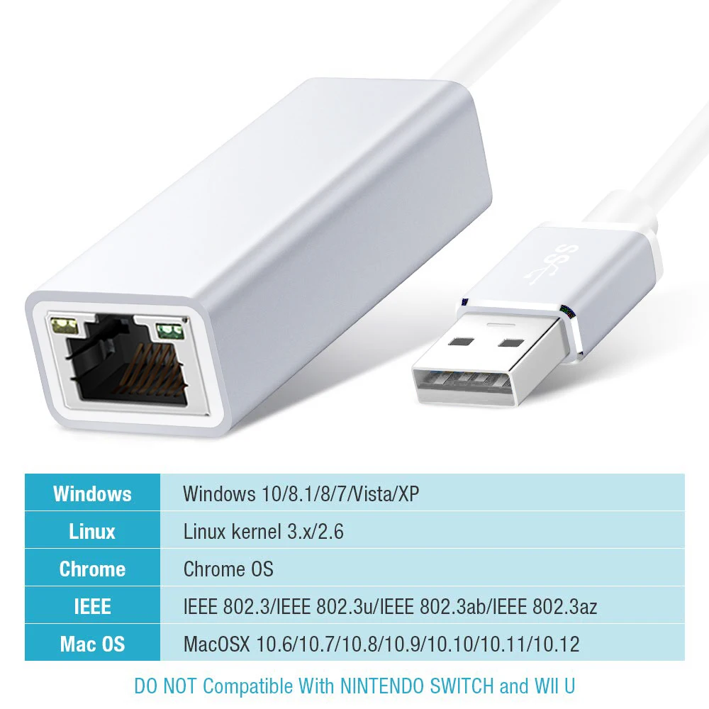 USB Ethernet адаптер сетевой карты Бесплатный драйвер USB для RJ45 миллионов LAN сетевой адаптер конвертер кабель 100 Мбит/с для ПК Mac