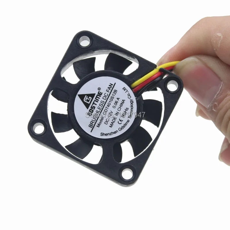Gdstime 12V 3Pin 40mm 40x40x10mm 4010 Бесщеточный Охлаждающий вентилятор постоянного тока 5 шт. в