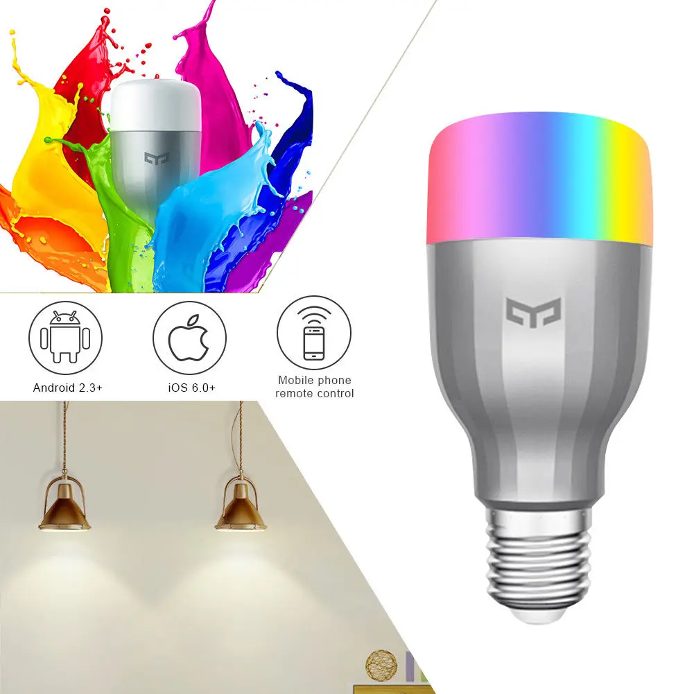 

XIAOMI YEELIGHT Original E27 9W Discolourable LED Bulb 600Lumens Phone WiFi Remote Control MIJIA Lighting Bulbs For Smart home