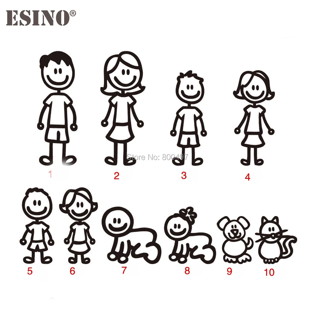 

New Family Member Decorative Reflective Creative Auto Decal Cartoon Car Sticker Bumper Body Decal Creative Pattern Vinyl