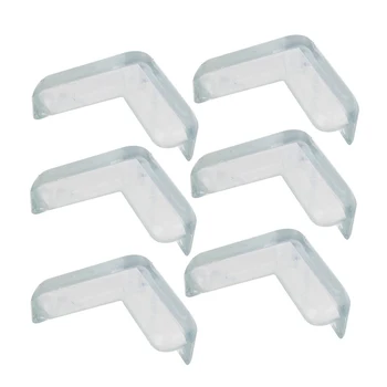 

6 Pcs Soft Rubber Desk Corner Pad Cover Protector Cushion Transparent