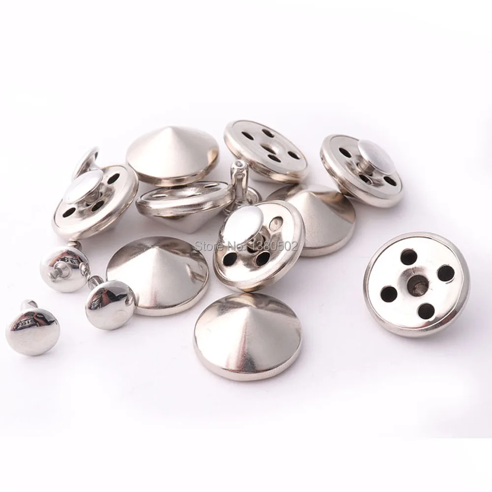 

50sets 10/11/18mm Cone shape metal Rivets Rapid Spike Rivets Studs Decorative for belt garment Leather craft
