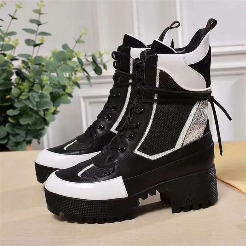 Diseñador Moda Zapatos Para Mujeres De as Picture Lujo As Mujer Picture Punk Con Botas Tacón Grueso Alto Estilo Plataforma Cuña qzqtOA5xfn