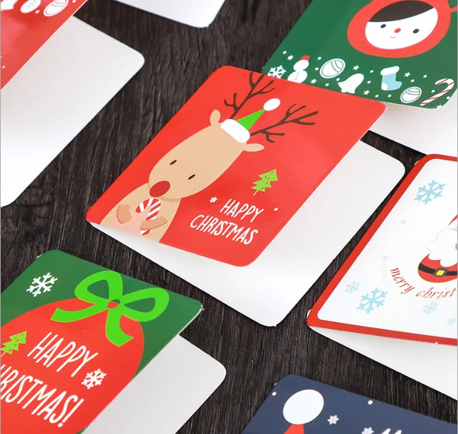 

24 Pcs/ Set Gift Small Gift Card Message Kids Color With 7.5x7.5cm Storage Envelope