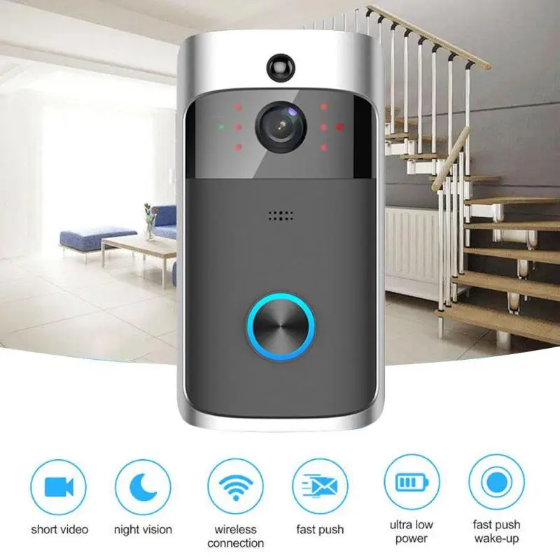 Hd 720p Wifi Visual Doorbell Wireless Intercom Doorbell Camera Pir