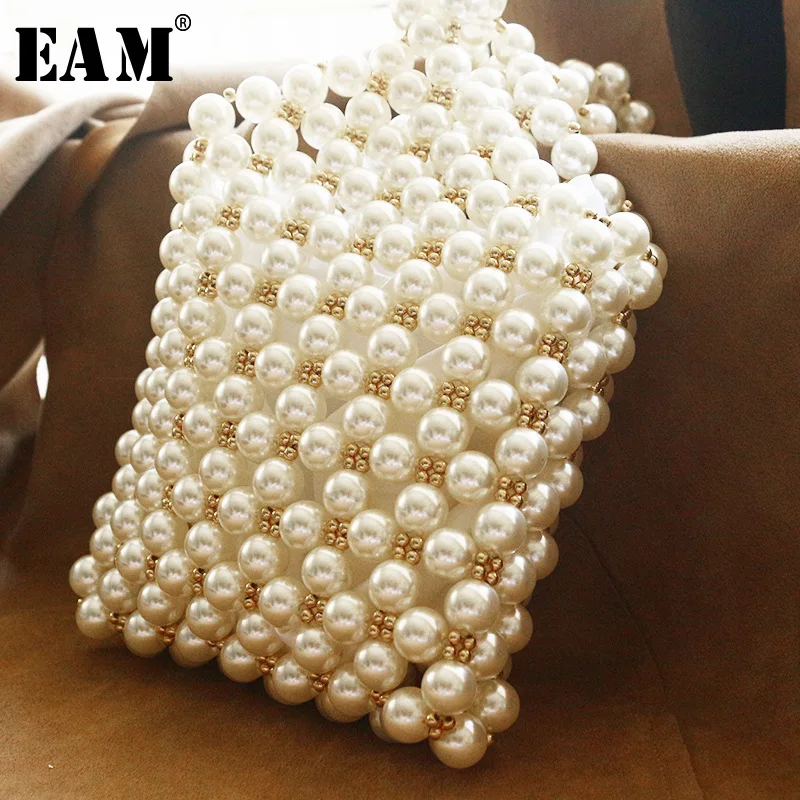 

WKOUD EAM Jewelry / 2018 New Fashion Temperament Imitation Pearl Metal Beads Hand-woven Handbag Women's Accessories SC69600