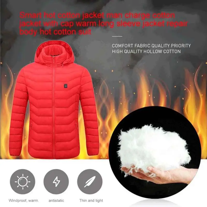 2018 Men Smart Electric Heating Coat Ourdoor Heating USB Thermal Warm Clothing Zipper Winter Casual Hooded Men Jackets Overcoat 2018 Men Smart Electric Heating Coat Ourdoor Heating USB Thermal Warm Clothing Zipper Winter Casual Hooded Men Jackets Overcoat