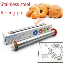 Регулируемые Вертлюги из нержавеющей стали штырь с коврик для теста тесто ролик с 4 съемными регулируемыми толстыми кольцами