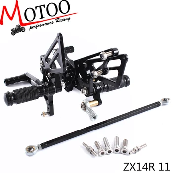 

Full CNC Aluminum Motorcycle Adjustable footrest footpeg Rearsets Rear Sets Foot Pegs For KAWASAKI ZX14R ZX-14R ZZR1400 2011