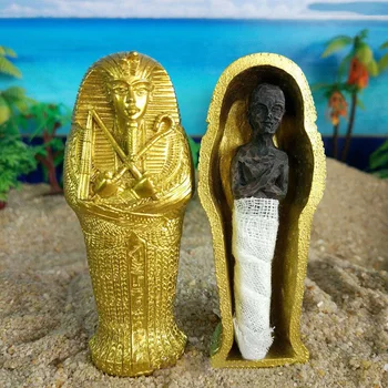 

Miniature Resin Ancient Egyptian Pharaoh Coffin Mummy Model Figurine Statue Kids Toy Xmas Gift Small Ornaments Miniature model
