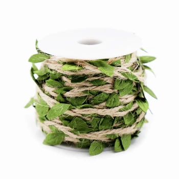 

10M Simulation Green Leaves Weaving Rope Diy Wedding Birthday Wedding Decoration Rattan Gift Bouquet Packaging Rope