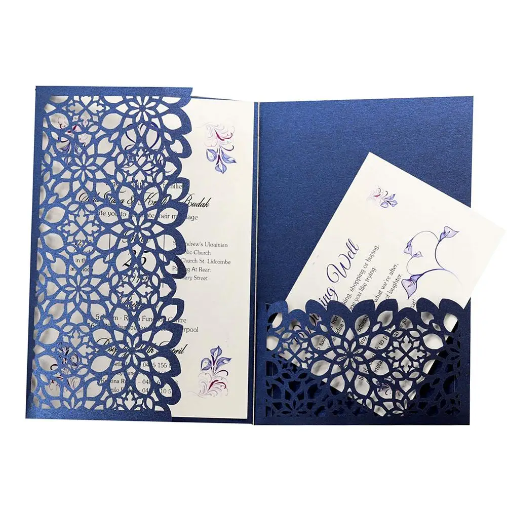 10pcs European Laser Greeting Card Laser Hollow Business Invitation Wedding Invitation Holiday Part - 33007493953