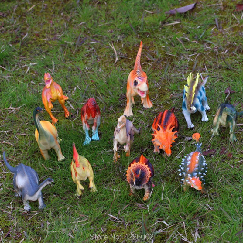 12pcs/set Dinosaurs Tyrannosaurus Rex Jurassic Play Model Animal PVC Action Figures Collection Kids Toys for Boys Children Gift