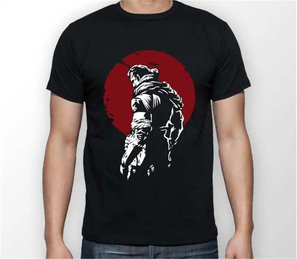 Anime Print Tee Metal Gear Solid Big Boss Red Moon MGS Gamer Unisex Tshirt T-Shirt ALL SIZES Black T shirt Men's Shi | Мужская