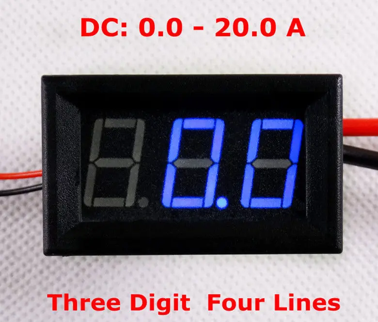 

DC 20A In Shunts Digital LED Ammeter Amp current Tester Meter blue 12v 24v Car