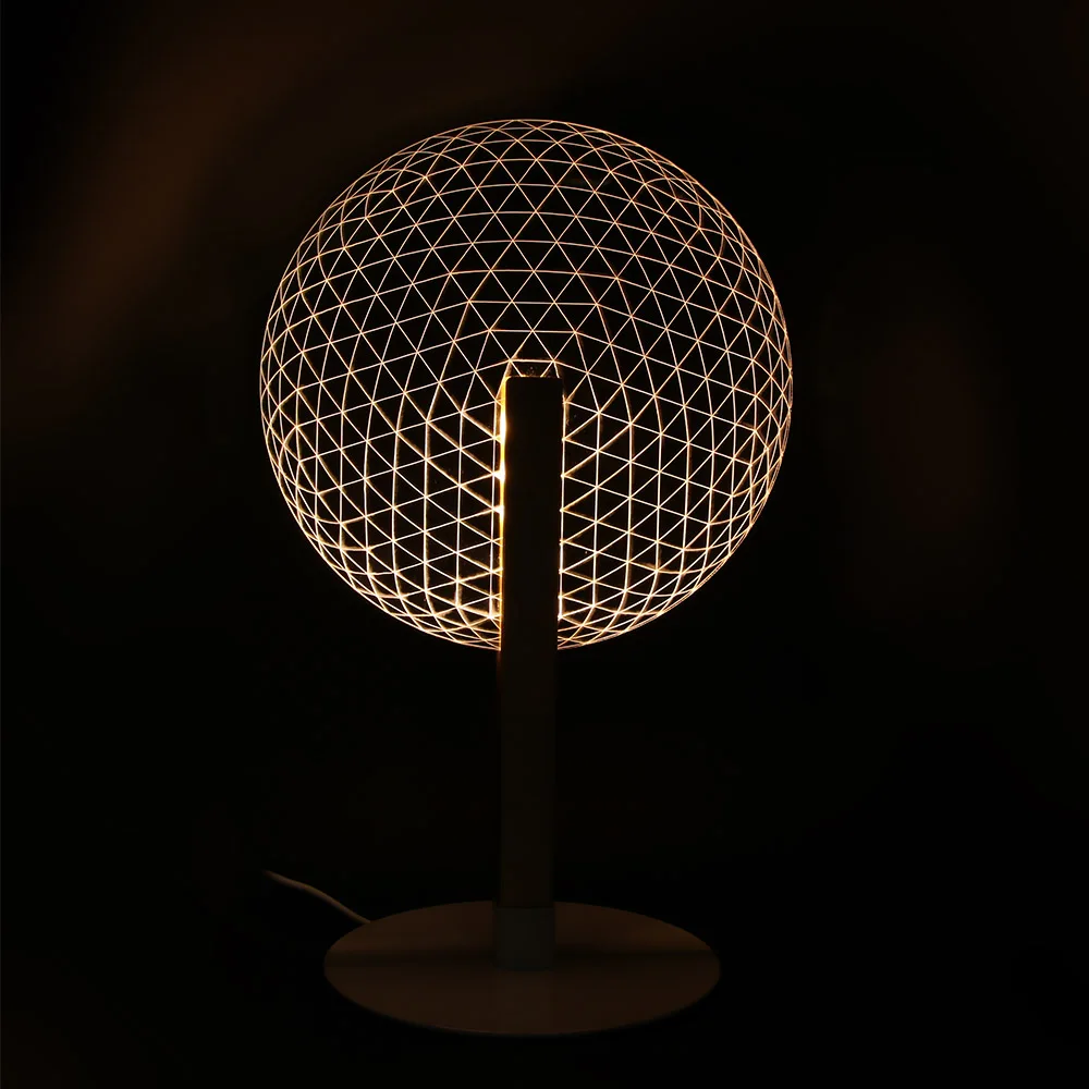 Новинка 3D сетка настольная лампа для дома Арт Деко кнопочный переключатель гостиная Светодиодная лампа для офиса фойе Луна ночник креативный подарок