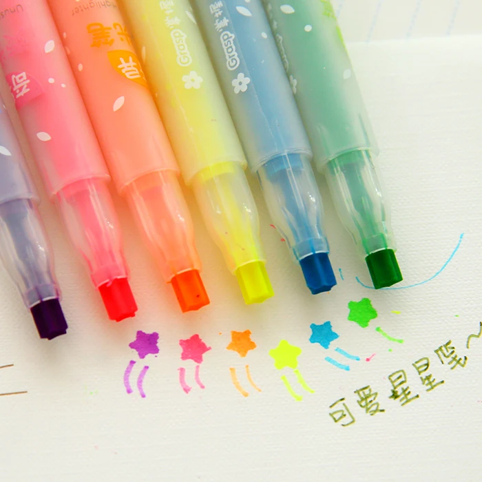 

Korea stationery multicolour marker pen neon pen watercolor