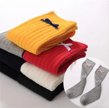 

Kids Baby Pantyhose Girls Cotton Bow Skinny Tights Stretchy Solid Long Stocking
