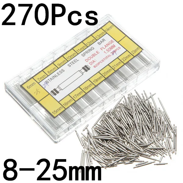 

Cymii 270pcs 8-25mm Stainless Steel Watch Strap Link Spring Bar Pin Repair Parts Watchmaker Tool Kit Set Durable Watch Pin