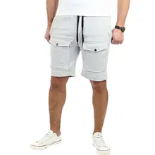 Новые мужские модные повседневные Шорты летние свободные прямые повседневные короткие Штаны эластичная кулиска на талии карманы Штаны