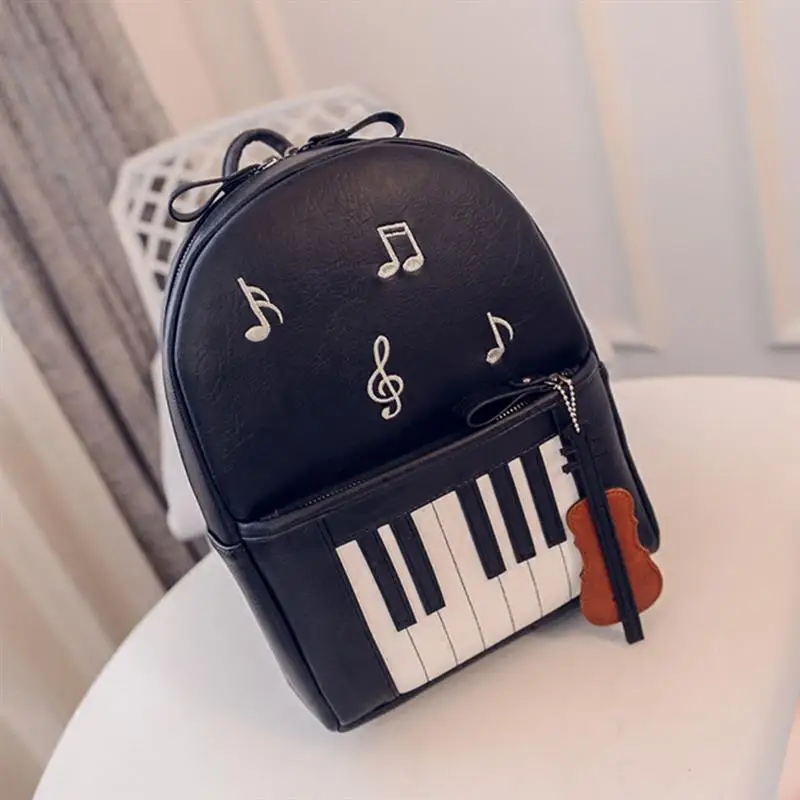 

Cute Note Piano Printed Mini Backpack For Girls Teens High Quality Guitar PU Leather Female Women Bagpack Travel Satchel