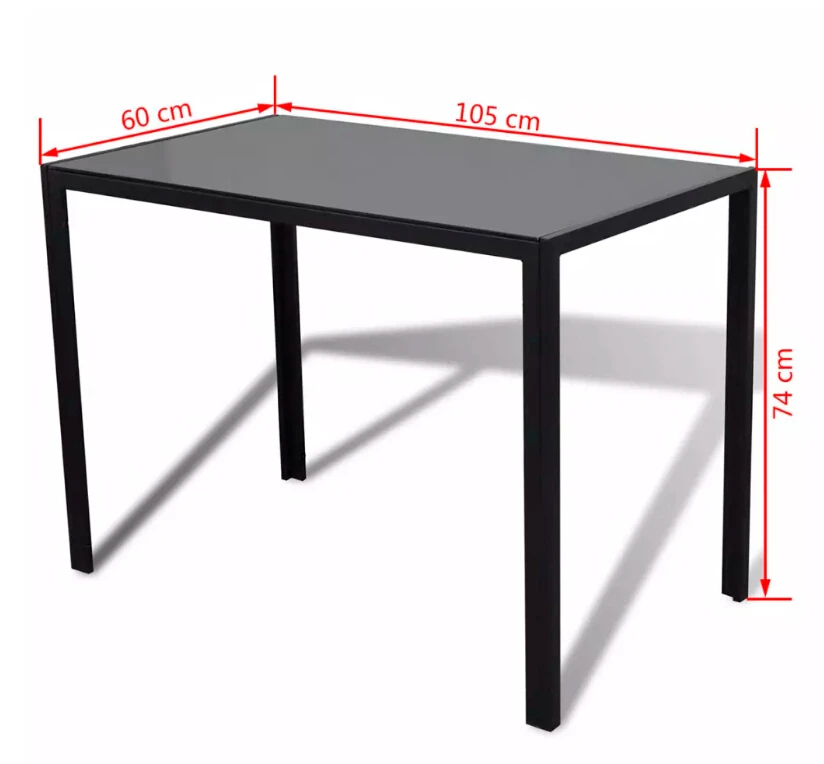 VidaXL 5pcs. Dining Table Set Black And White Tempered Glass Table Top 1 Black Table And 4 White Chairs Dining Room Furniture VidaXL 5pcs. Dining Table Set Black And White Tempered Glass Table Top 1 Black Table And 4 White Chairs Dining Room Furniture