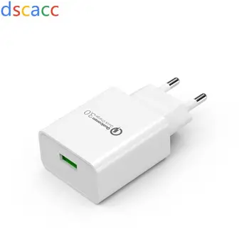 

DSCACC 18 W USB Quick charge 3.0 5V 3A for Iphone X EU Plug Mobile Phone Fast Charger Charging for Samsug for Huawei 100pcs