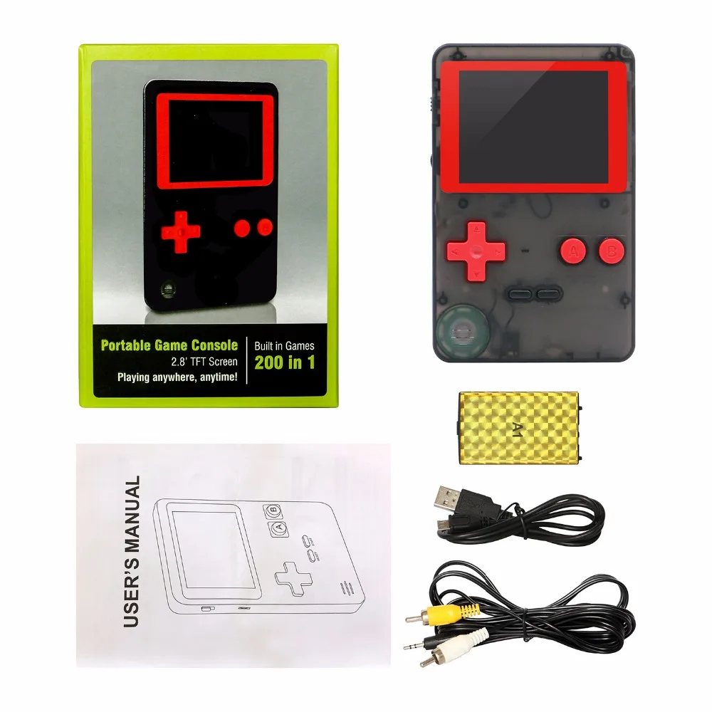

Lot of 5 Pcs 16 bits 2.8" TFT Screen USB Charging Portable Game Console Retro TV Gaming Built-in 200 Games Video Game Player