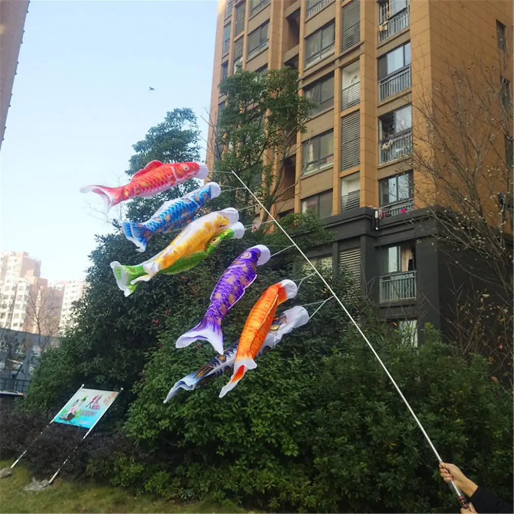 

3D Hot Stamping Carp Banner Japanese Restaurant Carp Spray Windsock Streamer Cartoon Colorful Fish Flag Koinobori Kite