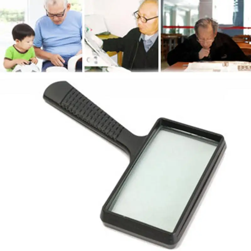 New 3X Large Handheld Rectangular Magnifier Magnifying Glass Loupe For