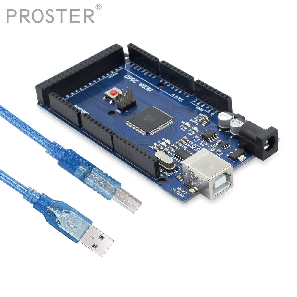 

PROSTER Mega 2560 R3 Mega2560 REV3 For Arduino 2560 R3 Board ATmega2560-16AU CH340 CH340G Board With USB Cable Compatible