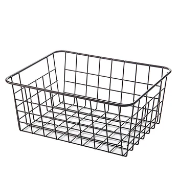 

Household Iron Art Storage Basket Kitchen Bedroom Sundries Snacks Organizer Basket