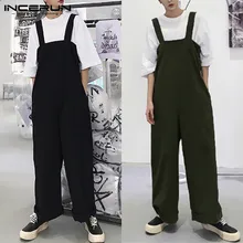 Брендовые мужские комбинезоны, мешковатые комбинезоны, мужские мешковатые комбинезоны, Мужские Широкие штаны, Свободный комбинезон, комбинезоны, большие модные комбинезоны
