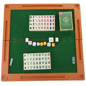

Mini Chinese Traditional Mahjong Game with Foldable Storage Case Strategy Entertainment Game Gift for Family Travel Party