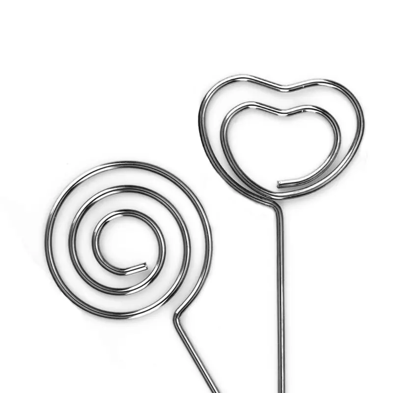  60 Pieces Metal Wires Memo Clip Note Card Holders Table Number Clip Photo Stand for Wedding Party C