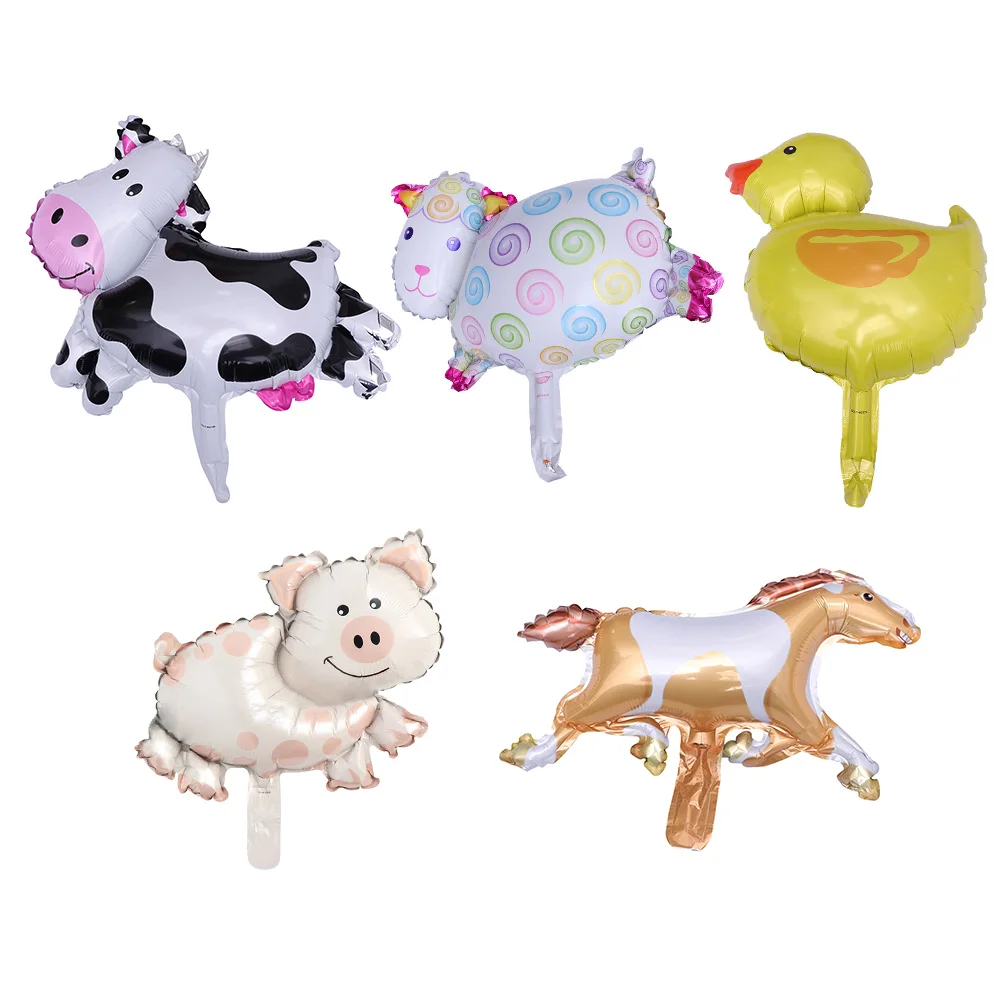 

5 pcs Foil Balloons Cartoon Creative Lovely Farm Animals Photo Props Party Decor Balloon for Birthday Wedding Festival