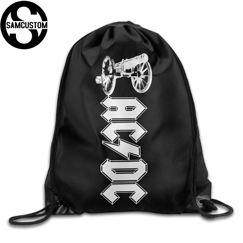 

SAMCUSTOM acdc music 3D Print Shoulders Bag Fabric Backpack men and women Port Drawstring Travel Shoes Dust Storage Bags