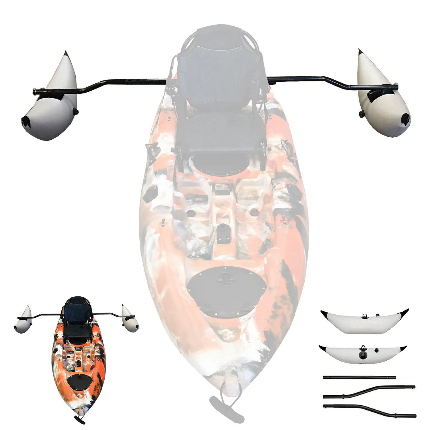 

2pcs Premium Durable Kayak Canoe Fishing Standing Inflatable Fishing Kayak Canoe Outrigger Stabilizer Sidekick Float 205-245cm