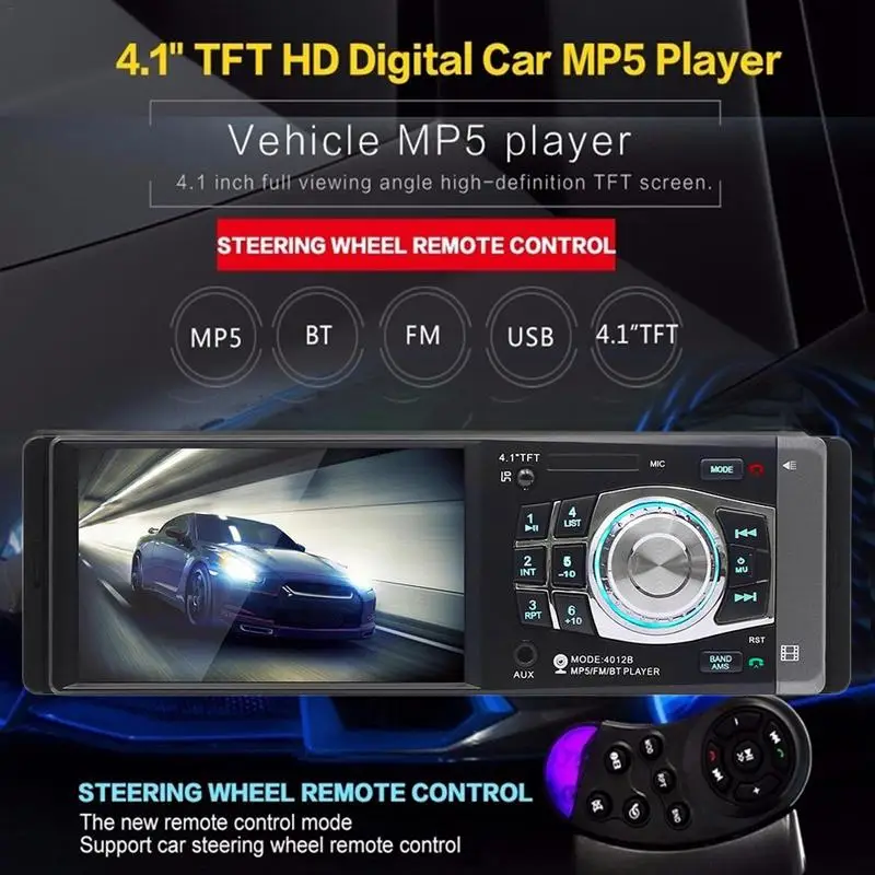 4 1 дюймов DIN Bluetooth автомобильный MP5 плеер fm передатчик Авто аудио стерео Поддержка